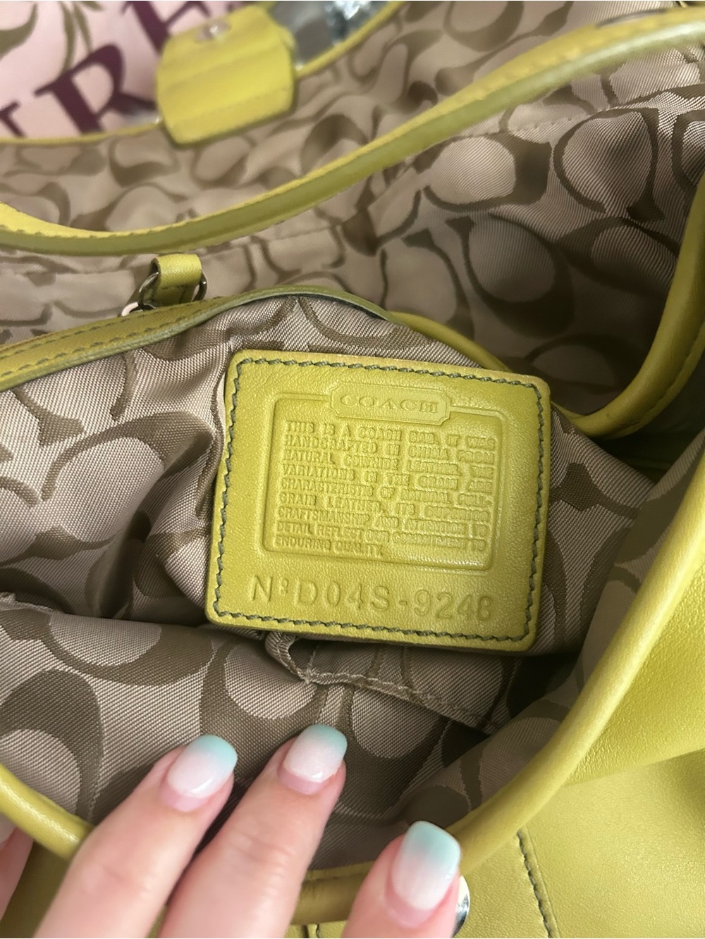 Y2K Vintage 2004 Coach Soho 9248 Lime Green Leather Buckle Flap Shoulder Bag - Picture 15 of 15